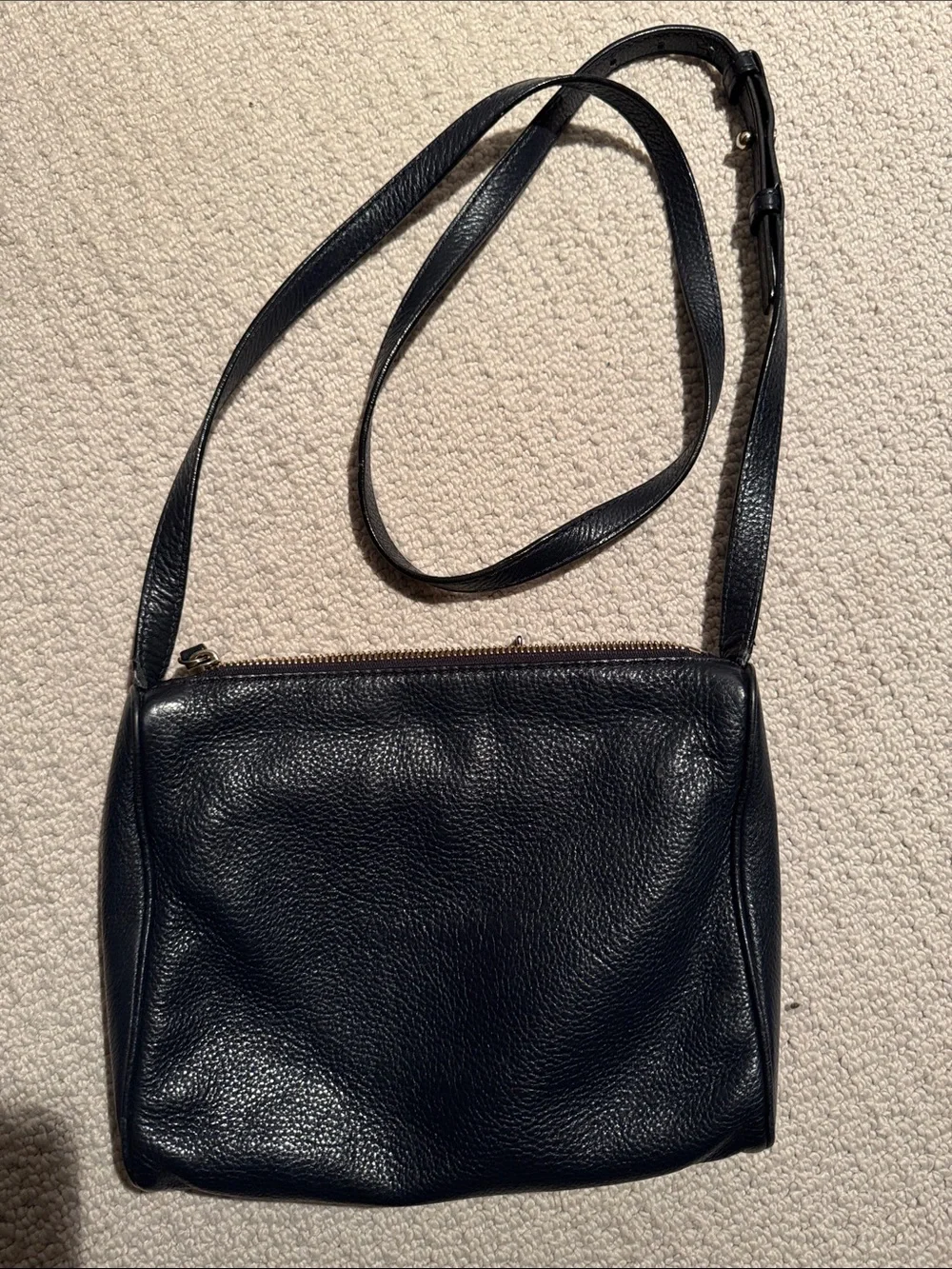 kate spade navy Pebbled Leather Crossbody with Front Zip